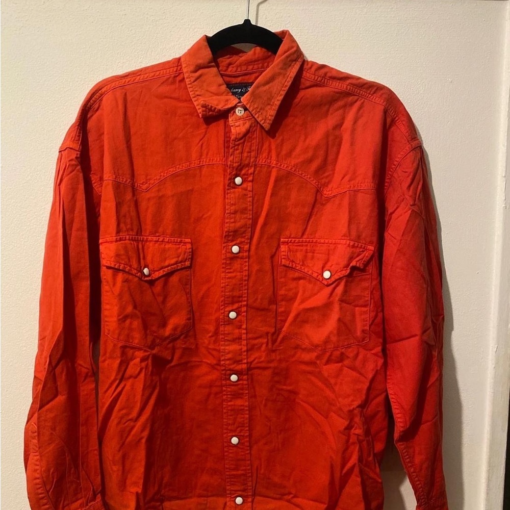 Men's Red Button-Up Jacket